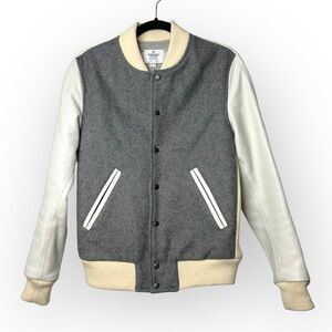 Reigning Champ Grey Melton Wool Varsity Jacket XS